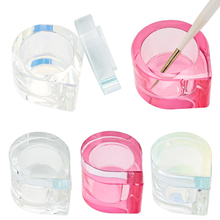 Glass Nail Dappen Dish with Lid Acrylic Liquid Remover Container Decoration Storage