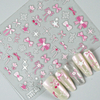5D Realistic Pink Blue Bow Nail Sticker