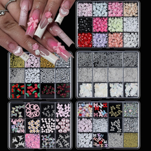 12 Grid Bow Butterfly Shell Mixed Nail Decoration