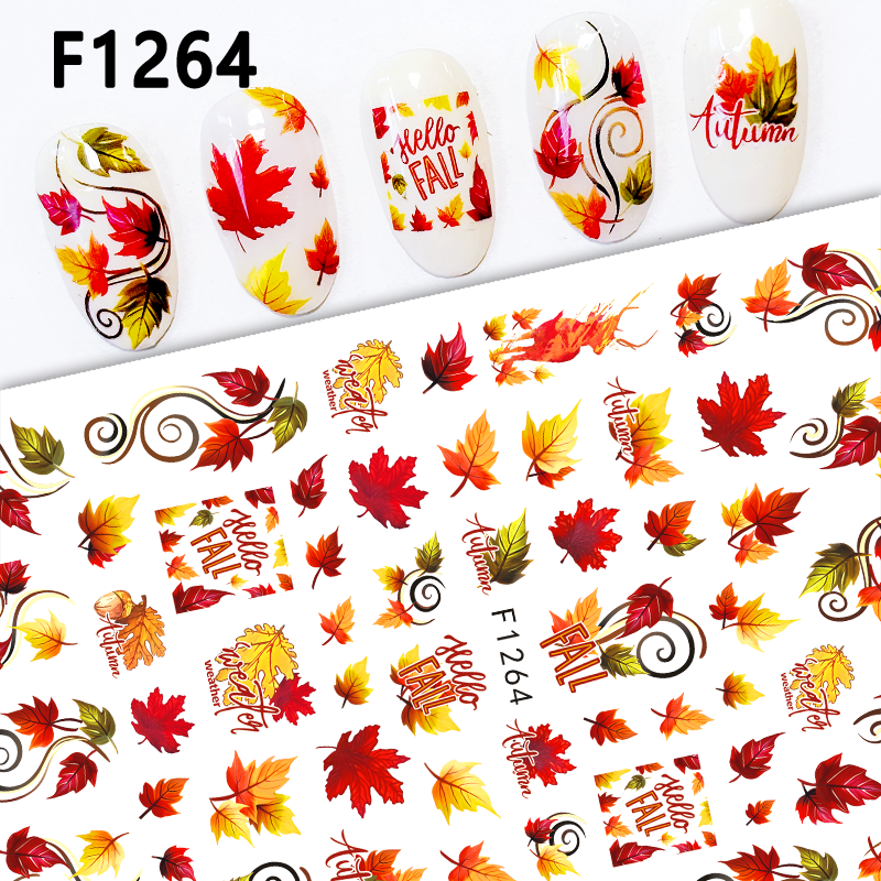 2026 Autumn Leaves Nail Adhesive Sticker