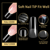  Flat No C Curve Semi-Frosted Soft Gel Tips 480pcs/box High Quality