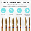 2mm Long Flame Cuticle Clean Nail Drill Bit Titanium Russian Diamond Nail Bits Dead Skin Nail Accessories Cleaner Manicure Tool