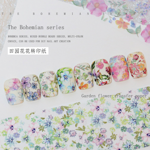 The Bohemian Series Nail Foils for Transfer Foils Paper Floral Stickers 