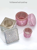 Full Diamond Nail Glass Bottle for Pen Washing Liquid Jewelry Storage Cup