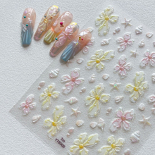Iridescent Pearlescent Floral Nail Decal