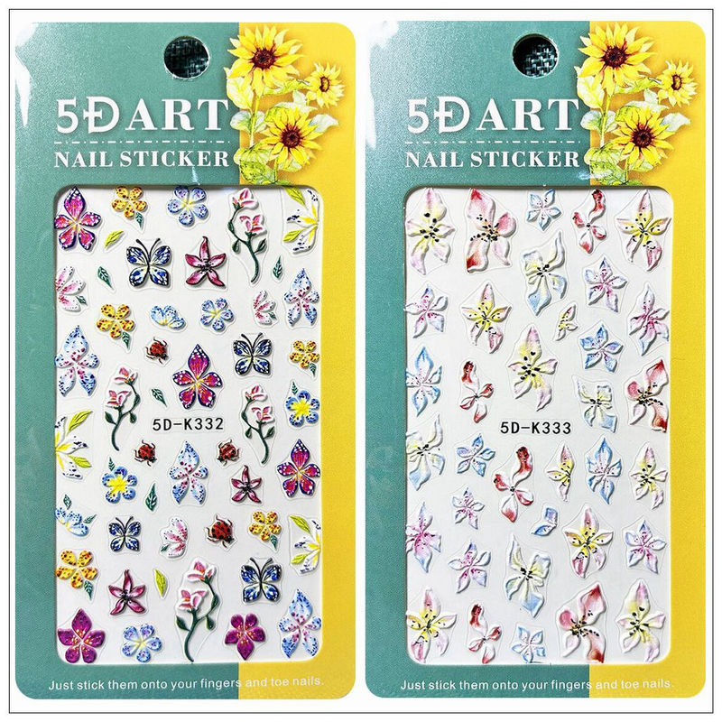 5D Embossed Nail Sticker
