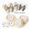 Plating AB Flat Bottom Semicircle Peral Nail Decoration