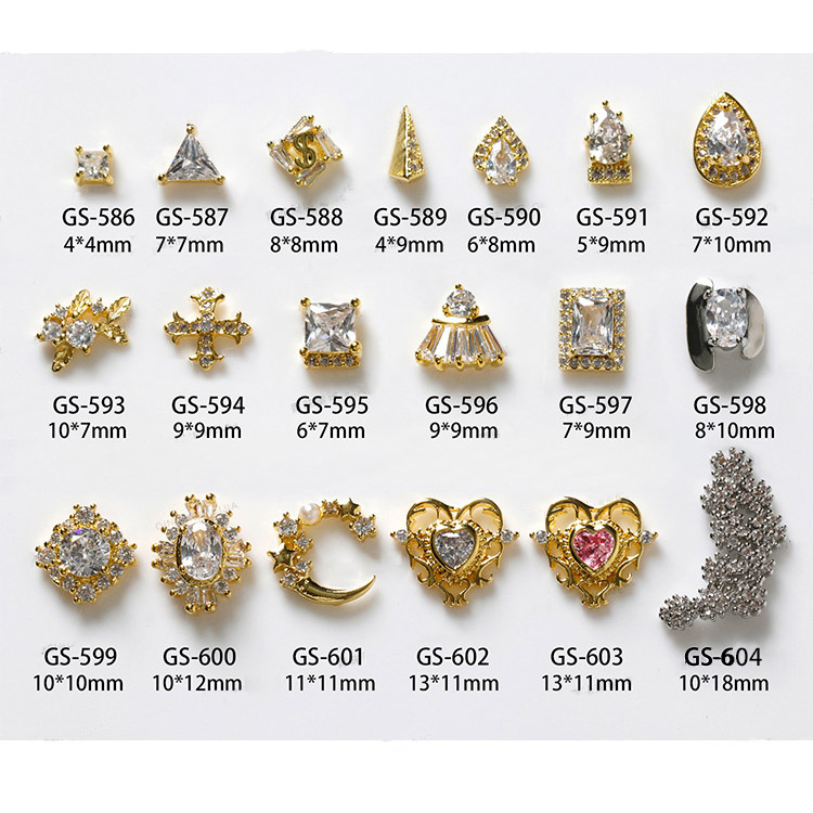 Nail Art Zircon Jewelry Real Gold Plating Nail Diamond Decorations Good Quality Not Fade