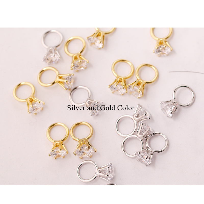 Nail Art Jewelry web celebrity Wearing Large Diamond Ring Decoration