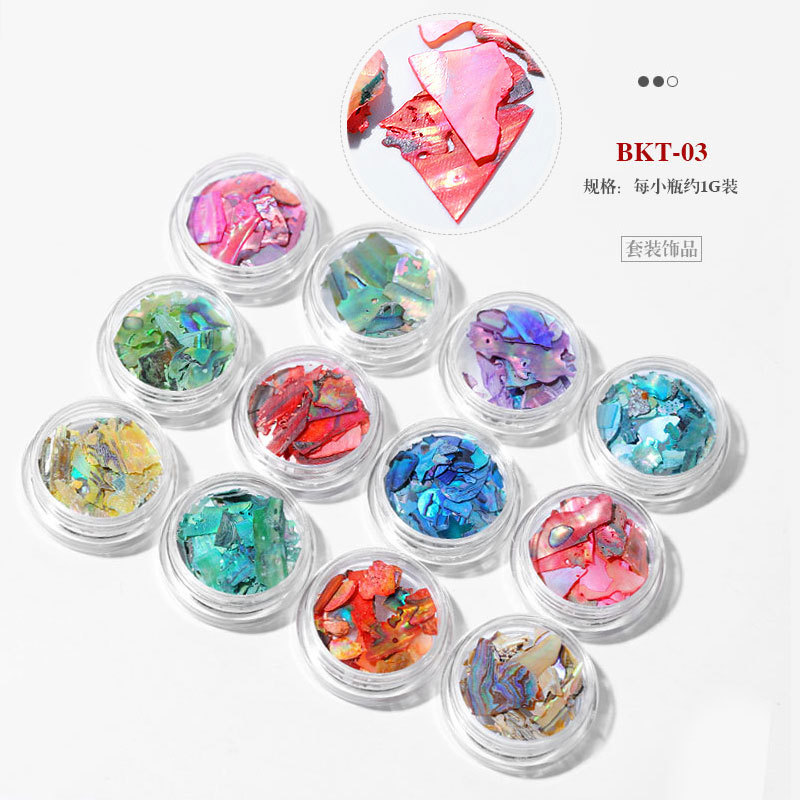 Natural Shellfish Abalone Fragments Nail Decoration