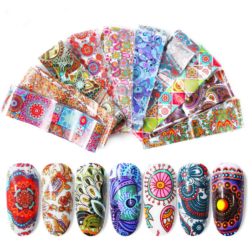 2019 Spring Flower Nail Transfer Foil Sticker Set