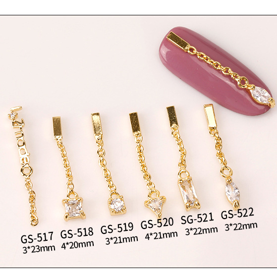 Nail Art Zircon Jewelry Real Gold Plating Nail Diamond Decorations Good Quality Not Fade