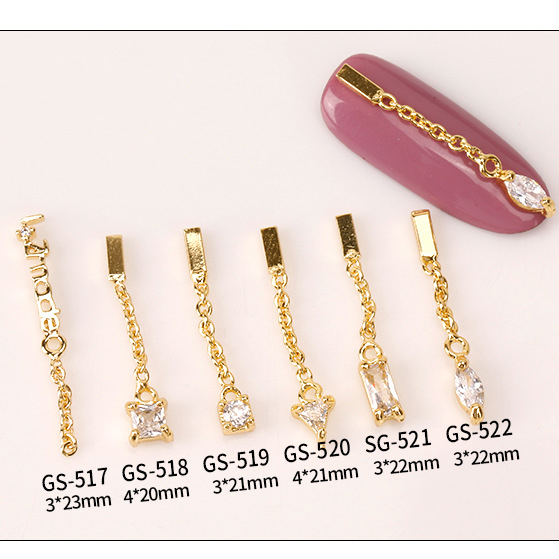 Nail Art Zircon Jewelry Real Gold Plating Nail Diamond Decorations Good Quality Not Fade