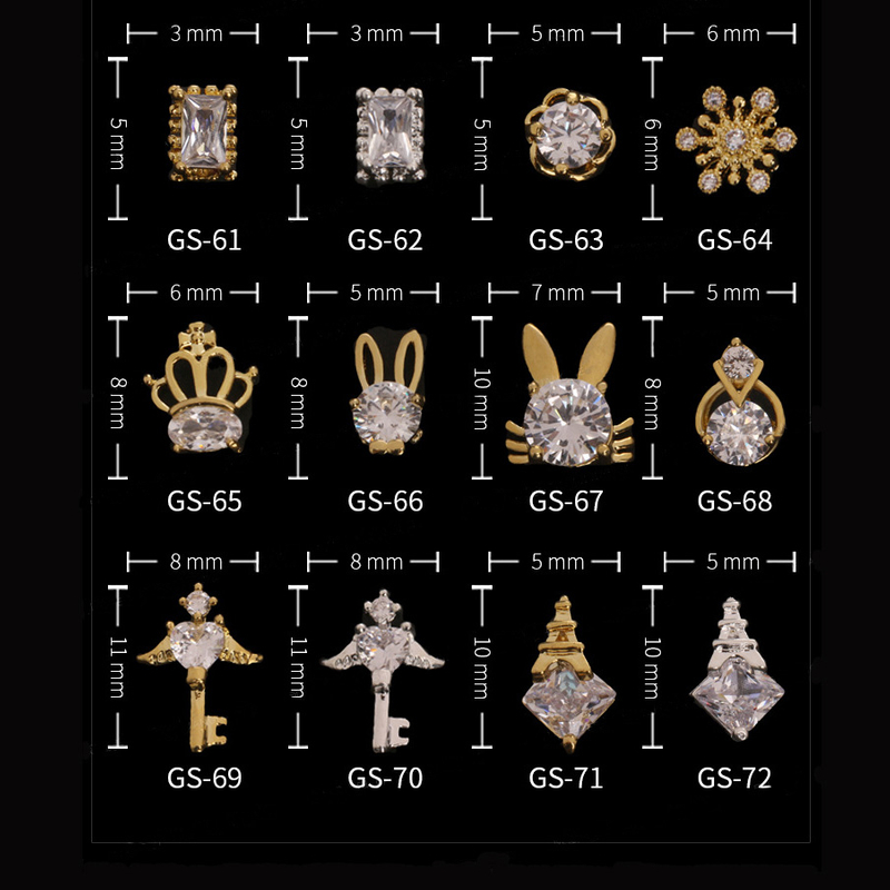 Nail Art Zircon Jewelry Real Gold Plating Nail Diamond Decorations Good Quality Not Fade