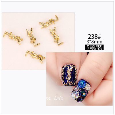 Japanese Nail Art Jewerly Exaggerated Nail Decoration Leaves Feather Design Real Gold Plating Do Not Fading