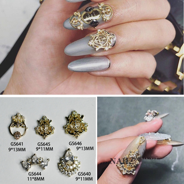 Real Gold Plating Do Not Fade Nails Zircon Jewelry Angel Wings Nail Decoration