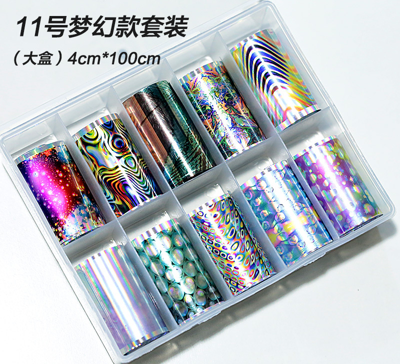 New Arrival Laser Lace Marble Flower Transfer Foil Sticker 10 Pcs/set