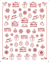 CB-146 3D Laser Red Christmas Nail Sticker