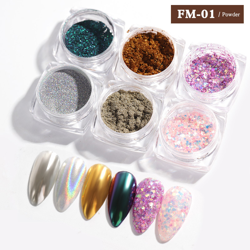 Nail Sequins Neon Powder Pearl Powder Shell Powder Set