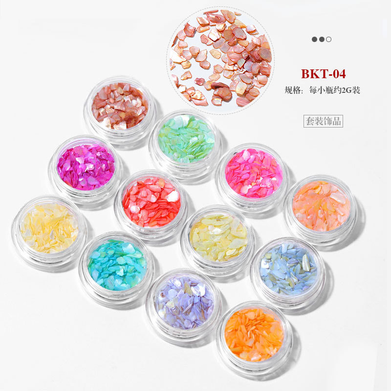 Natural Shellfish Abalone Fragments Nail Decoration
