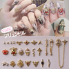 Real Gold Plating Do Not Fade Nails Zircon Jewelry Angel Wings Nail Decoration