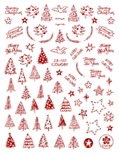 CB-150 3D Laser Red Christmas Nail Sticker