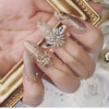 Real Gold Plating Do Not Fade Nails Zircon Jewelry Angel Wings Nail Decoration