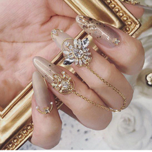 Real Gold Plating Do Not Fade Nails Zircon Jewelry Angel Wings Nail Decoration