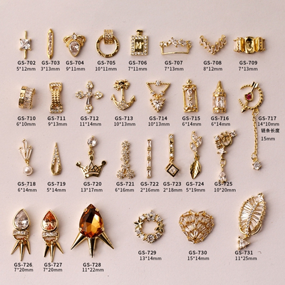 New Arrival Zircon Pendant Shiny Exaggerated Nail Jewelry Real Gold Plating Do Not Fade