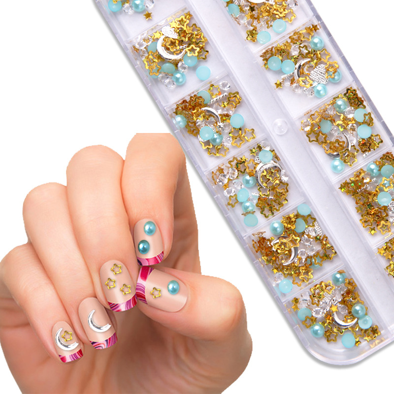 Mixed Design Alloy Decoration Symphony Pearl Nail Patch Sequin