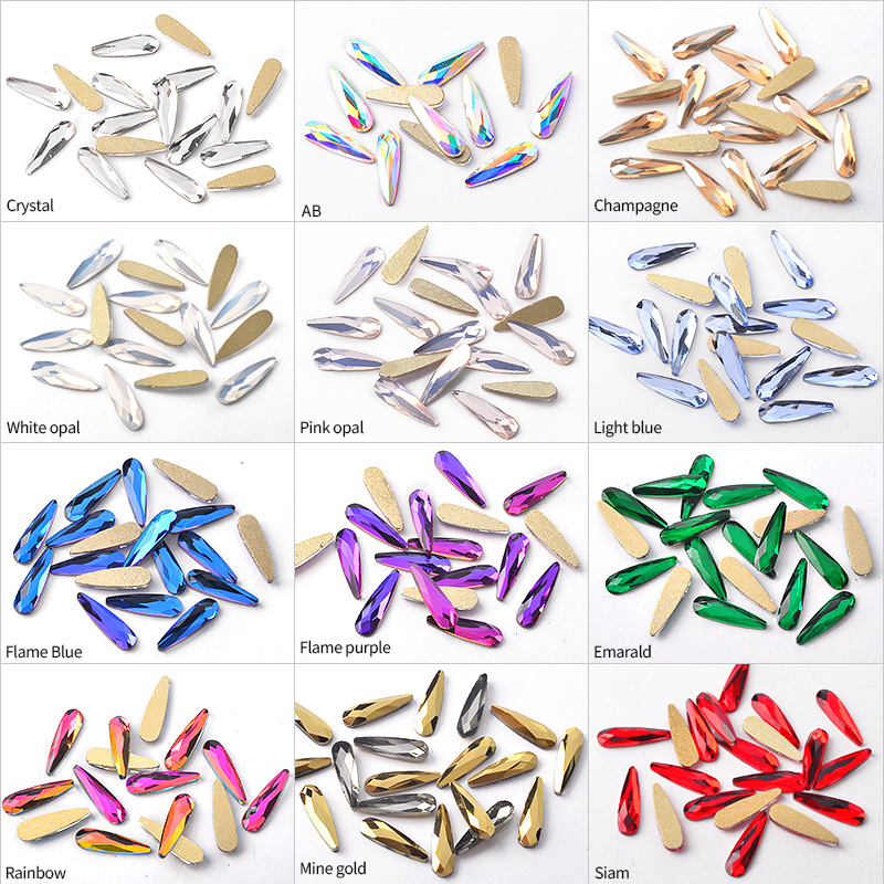 Flat Water Droplets Nail Rhinestone