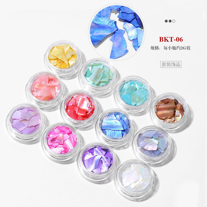 Natural Shellfish Abalone Fragments Nail Decoration