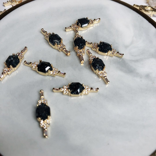 Real Gold Plating Do Not Fade Nails Zircon Jewelry Angel Wings Nail Decoration