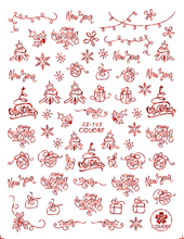CB-143 3D Laser Red Christmas Tree Nail Sticker