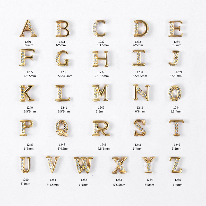 Zircon letters Nail Decoration
