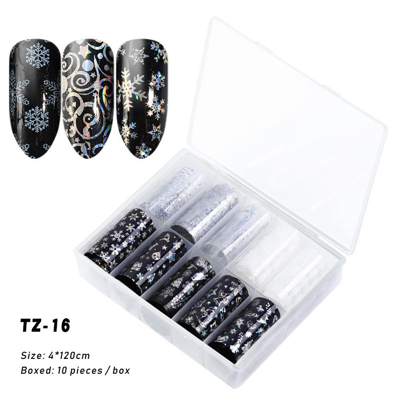 Black And White Nail Transfer Foil Sticker