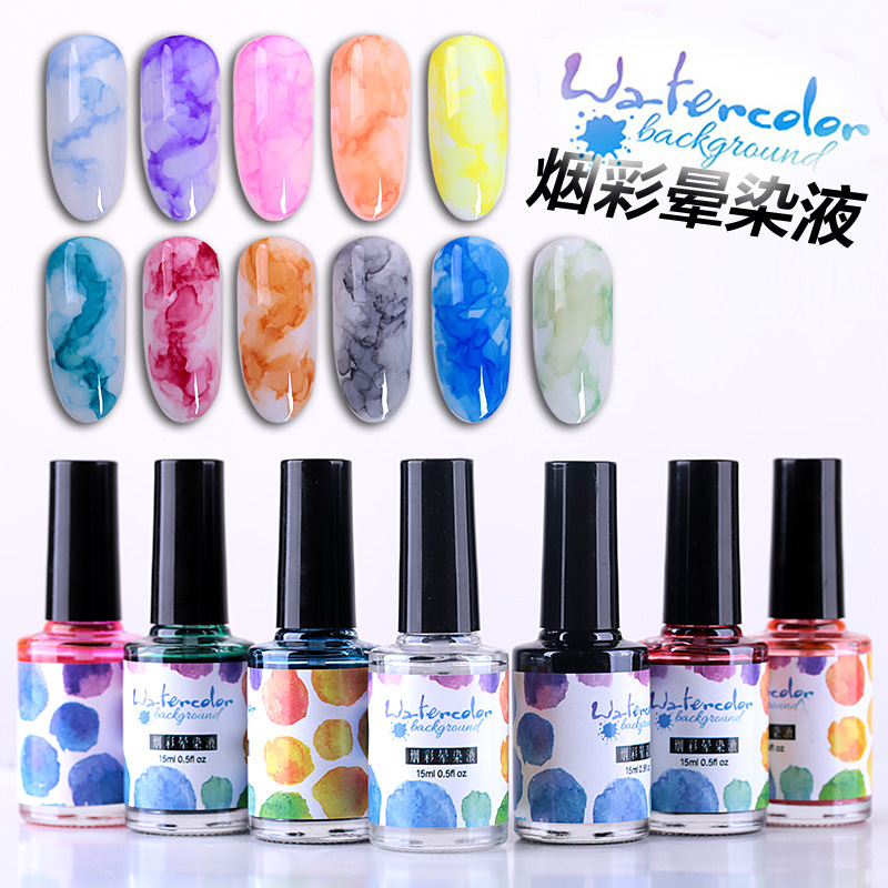 15ml Nail Polish Blooming Gel Marble Pattern Ink Nail Smudge Lquid Gradient Halo Dyeing Varnish