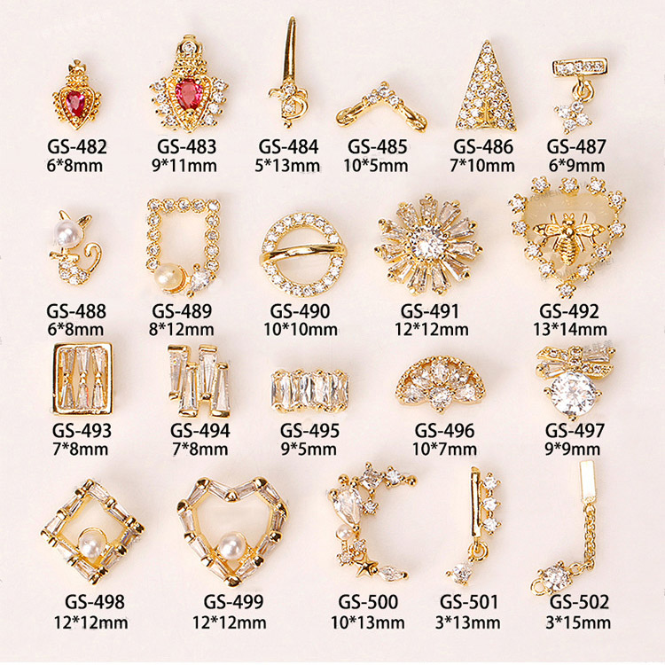 Nail Art Zircon Jewelry Real Gold Plating Nail Diamond Decorations Good Quality Not Fade