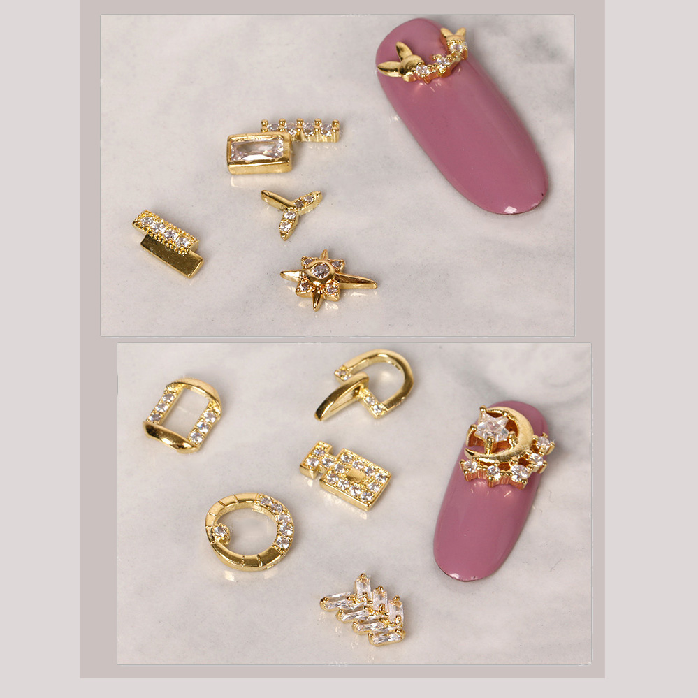 Nail Art Zircon Jewelry Real Gold Plating Nail Diamond Decorations Good Quality Not Fade