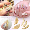 Japanese Nail Art Jewerly Exaggerated Nail Decoration Leaves Feather Design Real Gold Plating Do Not Fading