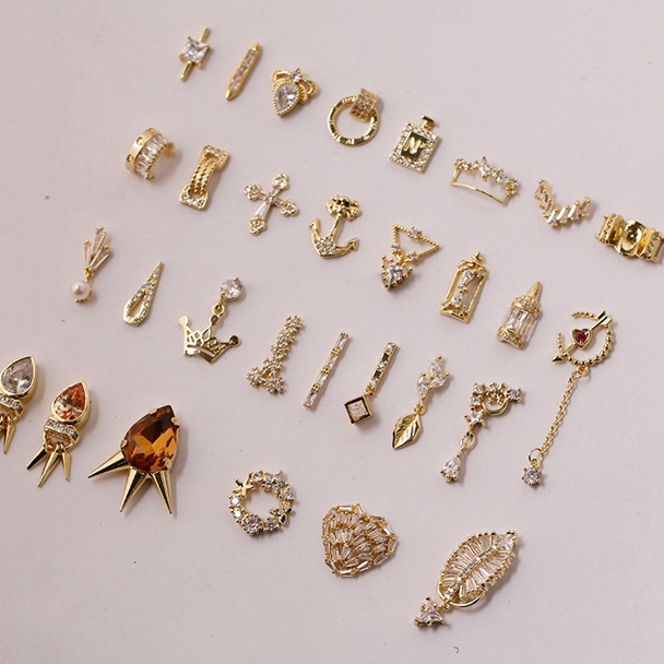 New Arrival Zircon Pendant Shiny Exaggerated Nail Jewelry Real Gold Plating Do Not Fade