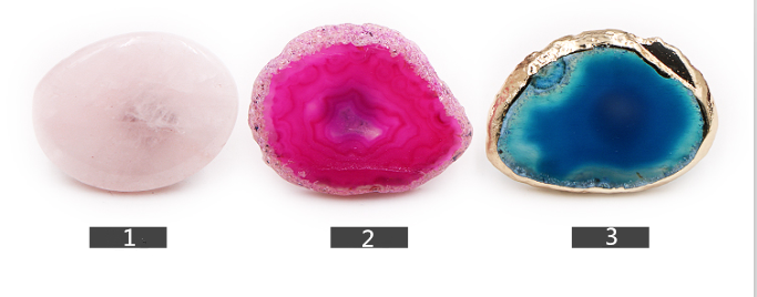 Fashion Agate Stone Gold Plated Nail Color Ring Palette