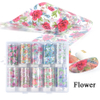  Popular Floral Design Nail Transfer Foil Sticker Set