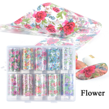  Popular Floral Design Nail Transfer Foil Sticker Set