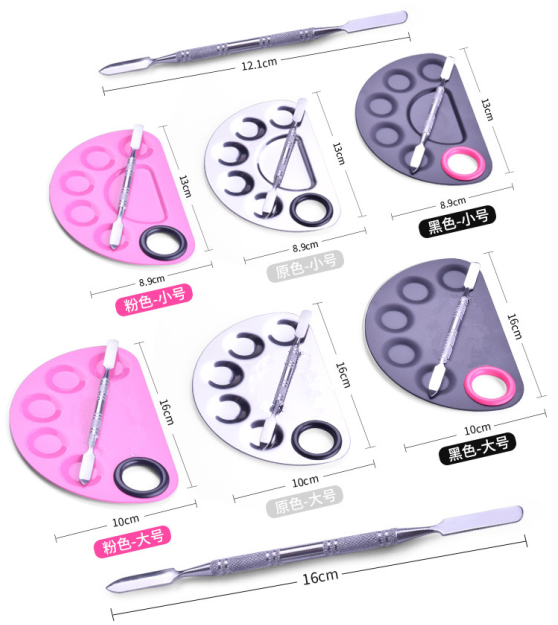 Hand-held Nail Art Stainless Steel Pallet Set