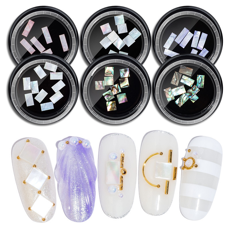 Colored Natural Shell Stone Nail Decoration