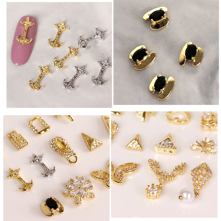 Nail Art Zircon Jewelry Real Gold Plating Nail Diamond Decorations Good Quality Not Fade