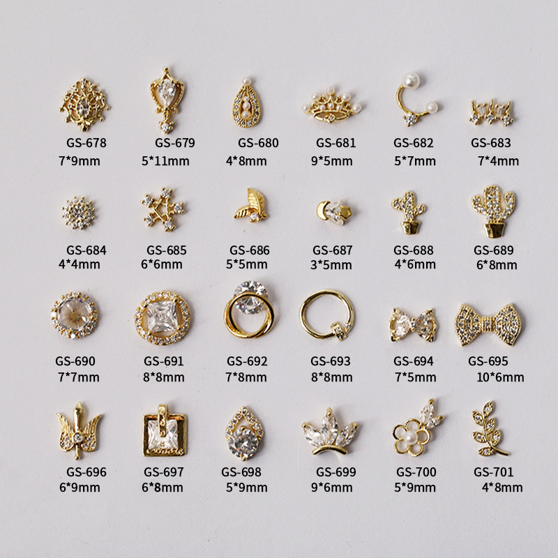 Japanese Style Star Cactus Design Shiny Zircon Nail Art Jewelry