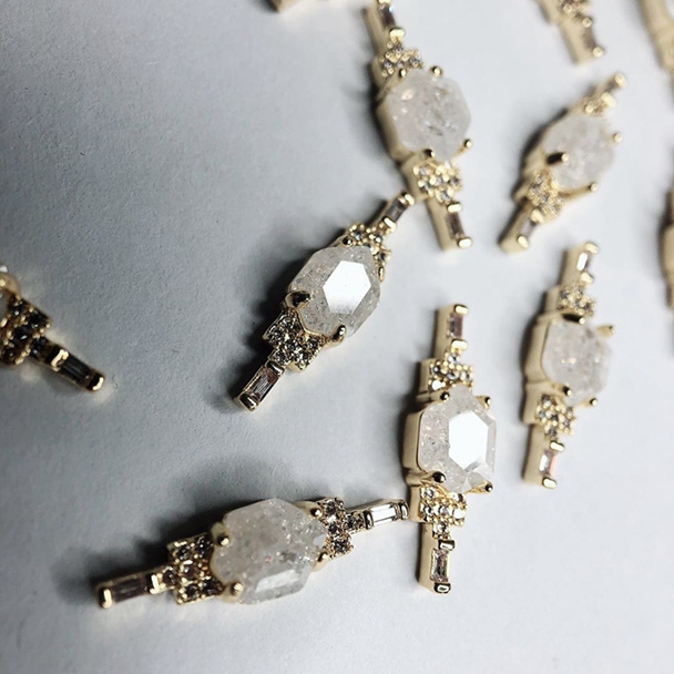 Real Gold Plating Do Not Fade Nails Zircon Jewelry Angel Wings Nail Decoration