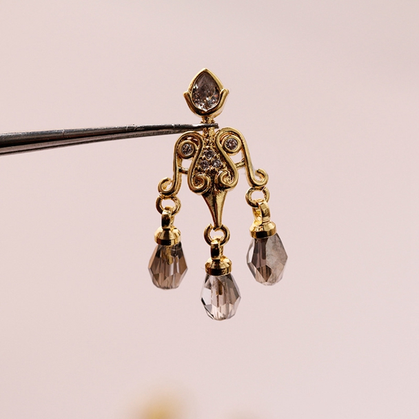 Web Celebrity Exaggerated Nail Jewelry Shiny Zircon Three-layer Large Snowflake Black Crystal 